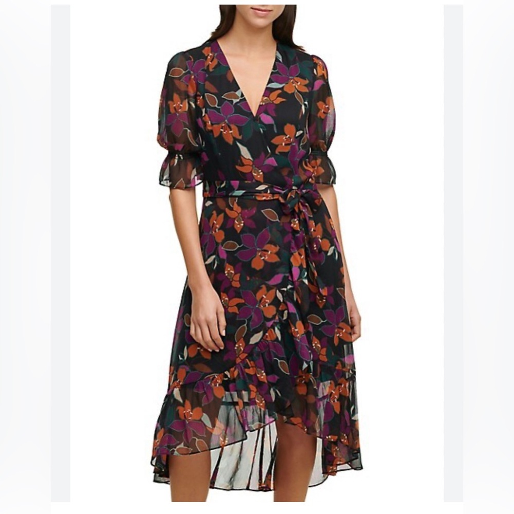 Calvin Klein floral wrap dress